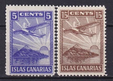 SCW Local Labels Canarias Edifil 40 + 42 Plane MNH VF