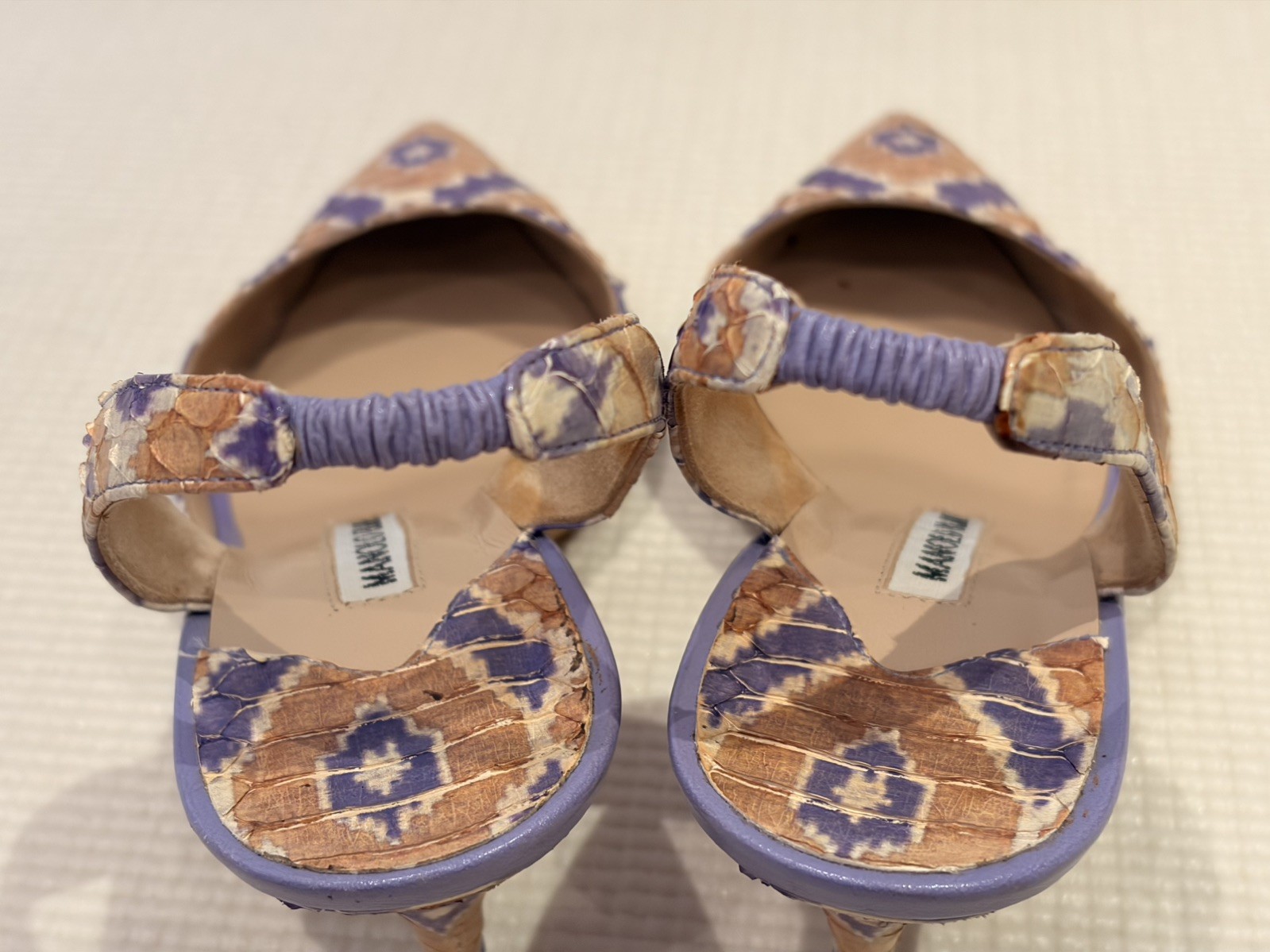 MANOLO BLAHNIK SHOES CAROLYNE  PYTHON SNAKESKIN P… - image 3