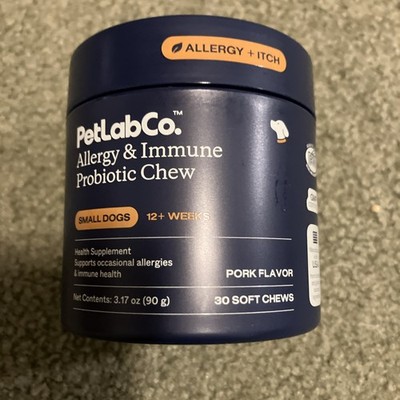 PetLab Co Immune Probiotics For Dogs Seasonal Allergies Pork -30 Ct NEW & SEALED