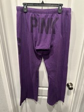 Vintage Y2K Wide Leg Victoria  s Secret PINK Sweatpants w/Butt Logo Purple Medium