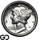 1917 Mercury Dime Full Bands, Choice BU+ FSB