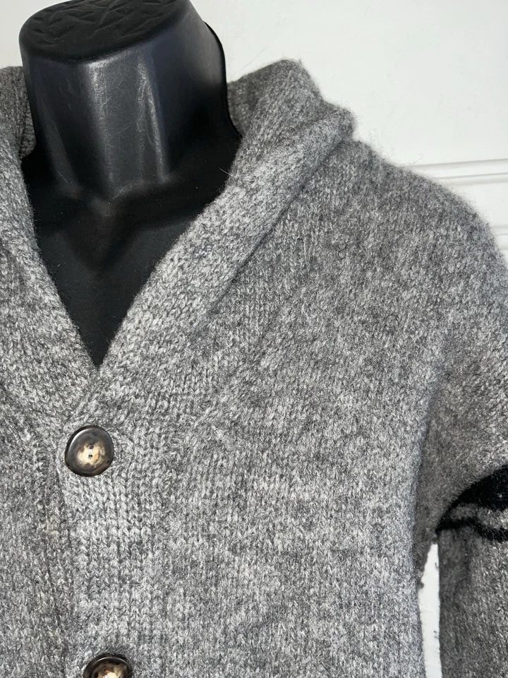 VTG 70s Pringle of Scotland Cardigan Wool Shawl Collar Tribal Kachina Sweater M - Image 3 of 4