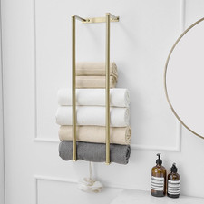 Brushed Gold Towel Racks for Bathroom 28" Towel Holder for Rolled Towel
