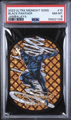 2023 Marvel Fleer Ultra Midnight Sons Black Panther #19 Jambalaya PSA 8