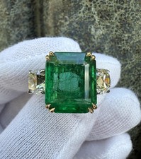 New Platinum & 18k Gold GIA 11.19ctw Emerald ...