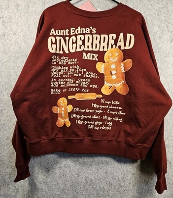 Skinny Dip London XL Aunt Edna's Gingerbread Mix Recipe Christmas Sweatshirt 