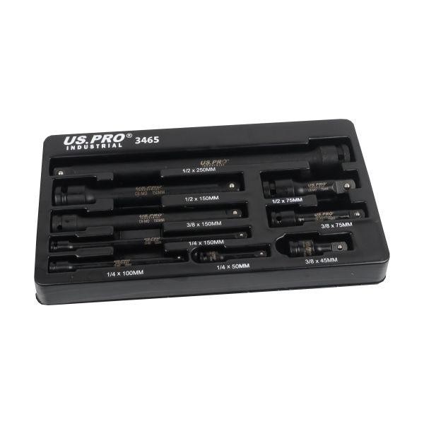 Us Pro Industrial 9Pc Impact Extension Bar Set 1/4", 3/8", 1/2" Drive 3465 - Image 5