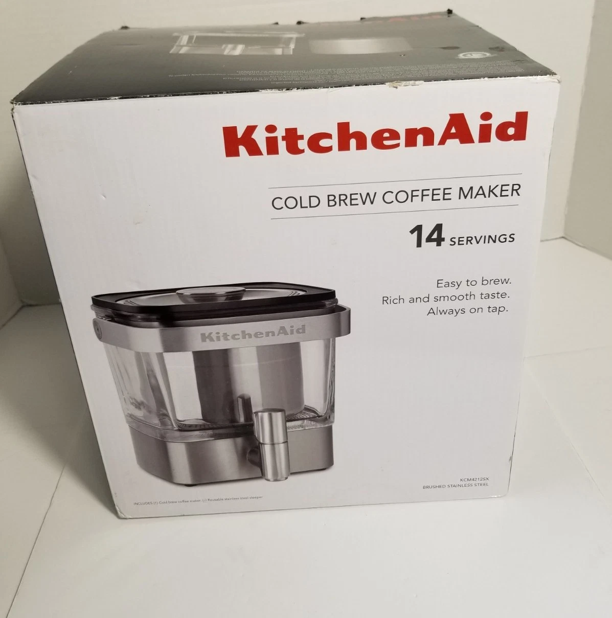 KitchenAid Cold Brew Coffee Maker 28oz Glass Stainless Steel KCM4212SX