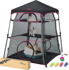 Pop up Catio Cat Enclosure for Indoor and Outdoor with Waterproof Bottom,3 Tier