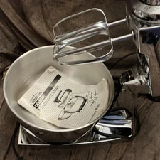 VINTAGE SUNBEAM DELUXE MIXMASTER 12 SPEED MIXER CHROME Tested And Working