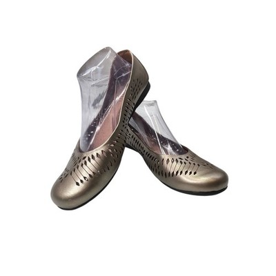 Cobb Hill Rory Ballet Flats 8.5W Metallic Leather Laser-Cutouts Comfort Slip-Ons