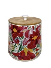 Unique Floral Botanical Ceramic Lidded Canister Container Super Cute