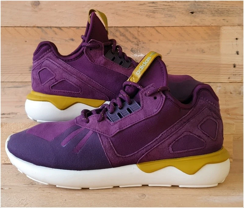 Adidas Tubular Runner Mid Suede Trainers UK8/US8.5/EU42 S81679 Merlot/Yellow - Photo 1/4