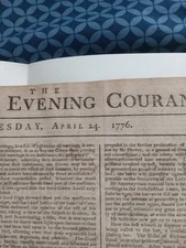 Original 1776 British Newspaper - American Revolutionary War - Colonies
