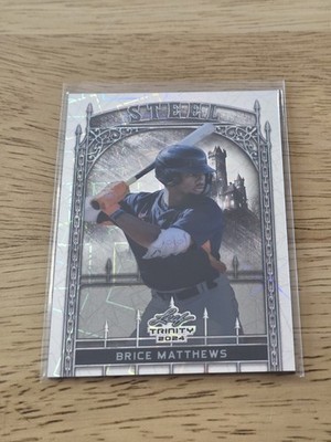 2024 Leaf Trinity Steel Silver Lazer #S9 Brice Matthews SN 34/290