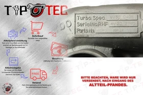 Turbolader VJ30 0405 RF4F Mazda 626 V 323 F 2.0 TD 74 Kw 101 PS und 81 Kw 110 PS