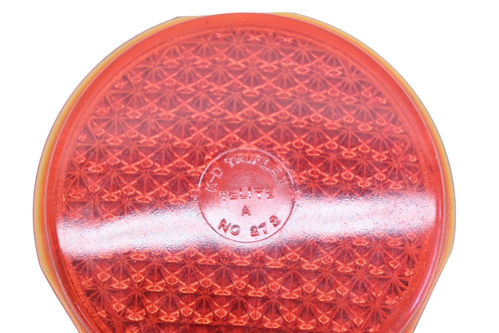 K-D Triflex 272 Red Glass 3-3/8" Taillight Lens NOS