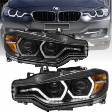 Xenon Scheinwerfer Set Angel Eyes LED TFL Schwarz f�r BMW 3er F30 F31 2011�2015