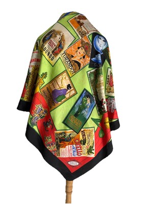 Atelier Versace Silk Scarf Opera Posters Print Multicolor Green Red Black#A85