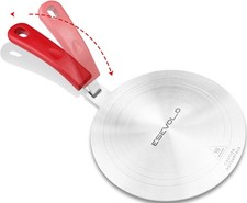 ESEVOLO 7.9 inch Heat Diffuser for Gas Stove, Stainless Steel 7.9inch, Red