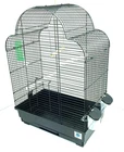 Elsa Large Metal Bird Cage for Budgie Canary Tray, Perch, Feeders - White, Black