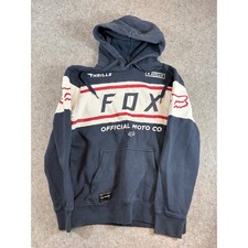 Sudadera con Capucha Oficial Fox Racing Para Hombre S Azul Emociones y Derrames Difícil de Encontrar
