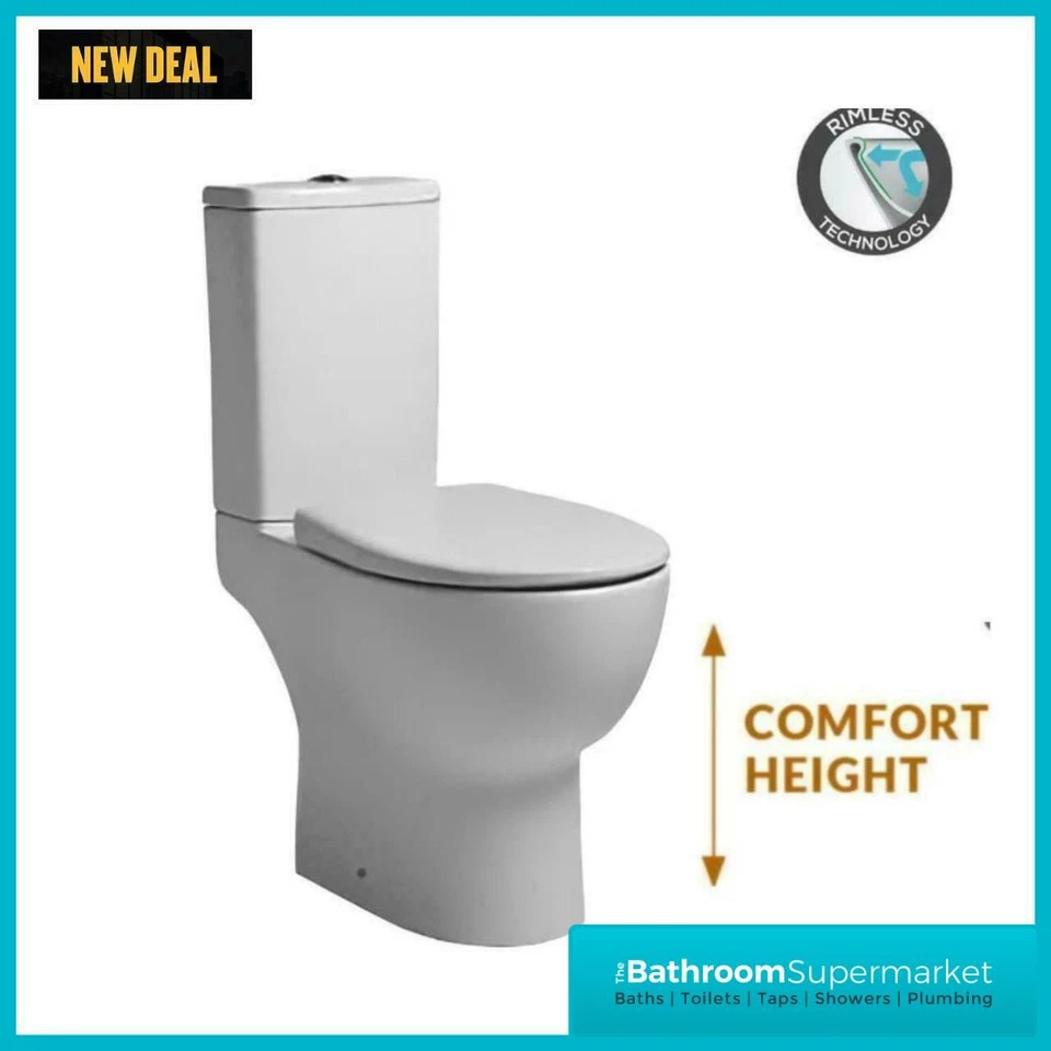 TAVISTOCK Comfort Raised Height Toilet Close Coupled Tall WC Disability Elderly Modern New