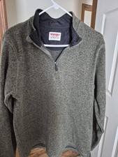 Vintage Wrangler Authentics 1/4 Zip Fleece Sweater Pullover Mens Large Green