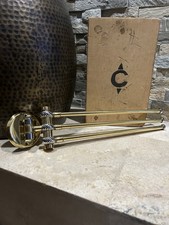 ANTIQUE BRASS 3 ARM SWING SWIVEL BATHROOM KITCHEN TOWEL BAR RACK