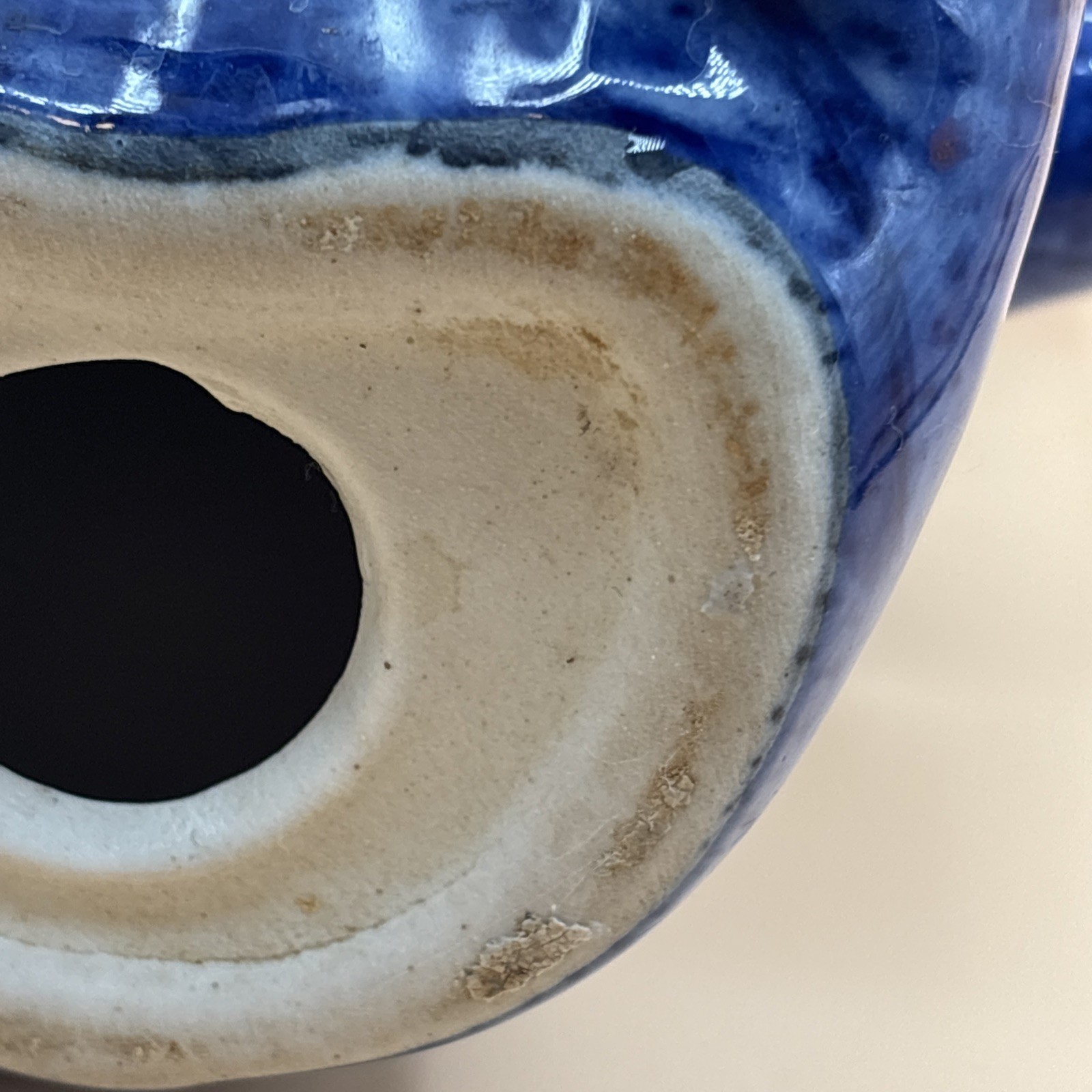 Vintage Chinoiserie Porcelain Monkey Blue White Holding Bowl Trinket Dish Soap