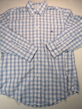 Brooks Brothers Shirt Mens Large Blue Plaid Regent Fit Non Iron Stretch 1818