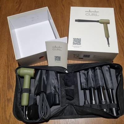 MD LONDON mdlondon CURL Hair Curling Wand 4-in-1 Curler with 10mm 25mm 32mm Barrels case