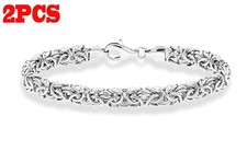 2PCS Classic Sparkling Byzantine Bracelet Everyday-Wear for Women Gifts