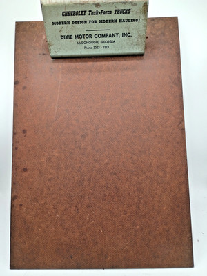 Vintage 1950's Chevrolet Task Force Trucks Clipboard Dixie Motor McDonough GA