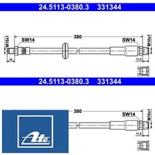 2x Bremsschlauch Ate 24.5113-0380.3 2 Bremsschläuche rechts links Vorne