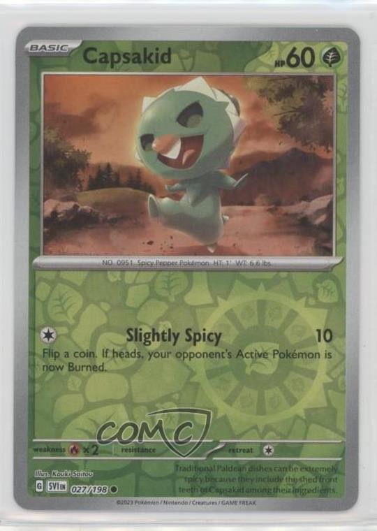 Capsakid Reverse Foil Pokemon Scarlet & Violet Base Set SV1 #027