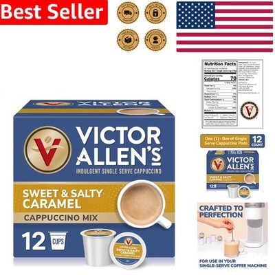 Victor Allen Sweet Salty Caramel Cappuccino K-Cup Pods 12 Count Kosher GMO Free