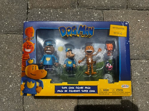 Dog Man Movie Action 5ct Figures Multipack 2025 Jakks Pacific Dreamworks Toys - Afbeelding 2 van 5