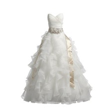 Wtoo Brides by Watters Chiffon Ruffle Tiered Wedding Dress Ivory Size 8 NWOT