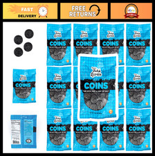 Bulk Black Licorice Coins - 12 Pack, 5.29 oz Bags, Sweet Dutch Candy Treats