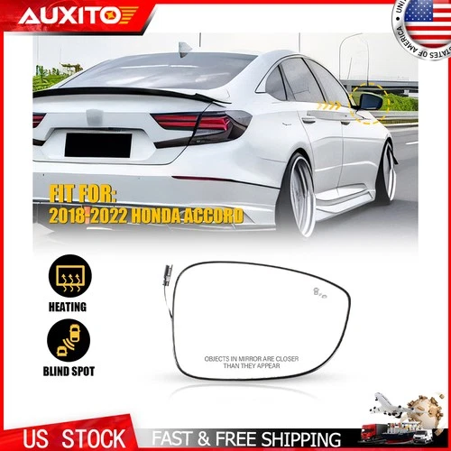 NEW Right Side Heated Blind Spot Mirror Glass for 2018-2022 Honda Accord