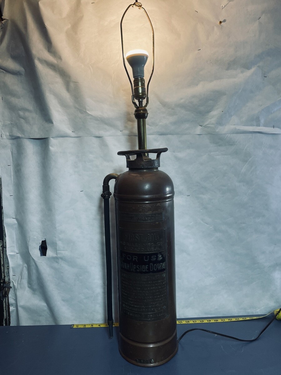 ANTIQUE WD Allen Mfg FIRST AID Copper & Brass Fire Extinguisher
