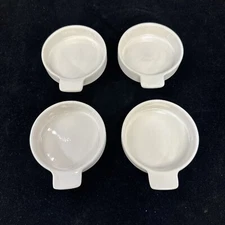 4) Ceramic Handled Condiment Drawn Butter Sauce Side Bowls 4x1"
