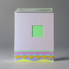 8.5x11  VINTAGE SCRAPBOOK PHOTO ALBUM 24 PAGES SHEETS MULTI COLORED PAPER SHAPES