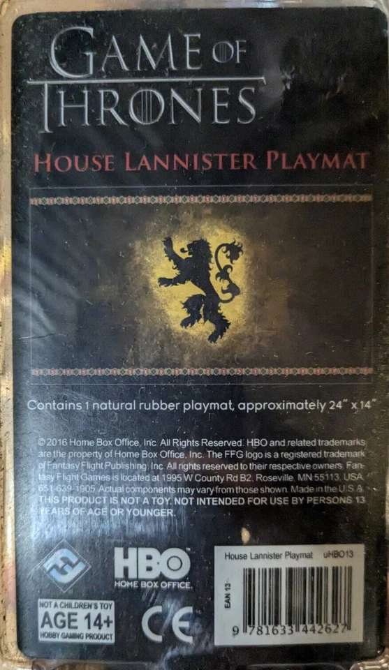 A Game of Thrones: The Card Game: House Lannister Playmat TCG CCG Play Mat - Nuevo Foto 2 de 2