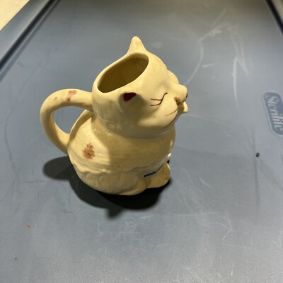 Vintage Puss  n Boots Cat Creamer, USA Farmhouse Milk Pitcher, Height 5 