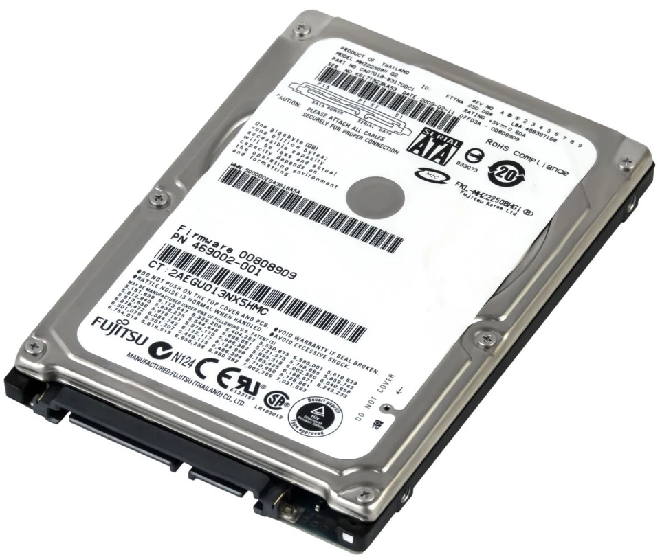 Disco Rigido Fujitsu MHZ2250BH G2 250GB 5400RPM 8MB Cache SATA II 2.5'' Pollici - Immagine 2 di 3