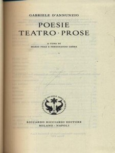 Gabriele D Annunzio Poesie Teatro Prose Vol 62 Prima Edizione Vv Ebay
