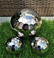 Dekokugel Diamond 3Er Set 20-10-10 Cm Edelstahl Poliert Kugel Dekorationskugel