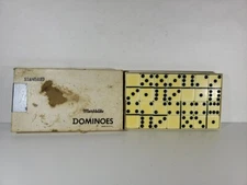Puremco Vintage Marblelike Dominoes White Standard No. 616 Waco Texas Made USA